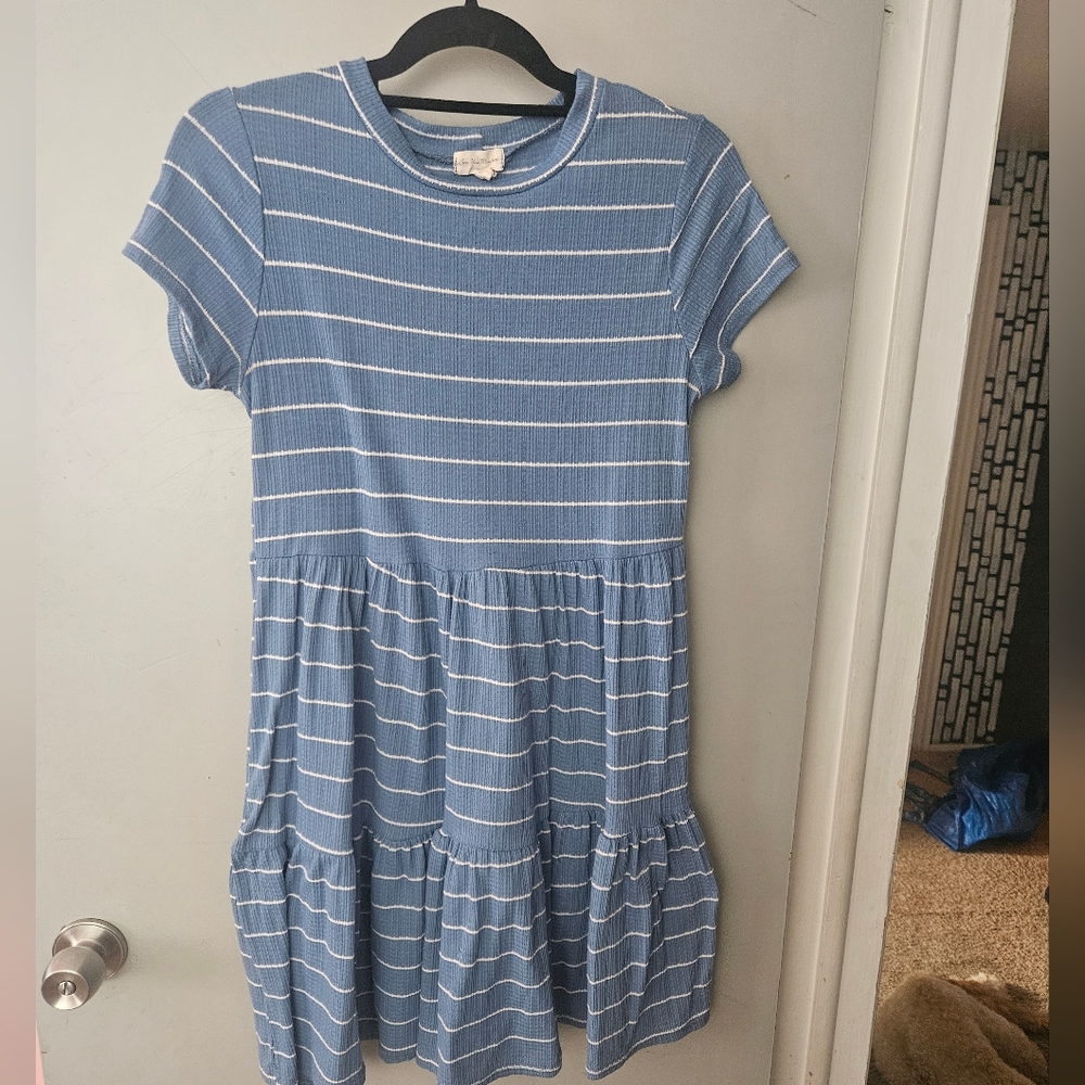 Blue with white strip dress Size L